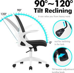 img 2 attached to KERDOM Ergonomic Office Chair with Breathable Mesh, Adjustable Height, Flip-up Armrests - Comfy Swivel Computer Task Chair