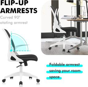 img 3 attached to KERDOM Ergonomic Office Chair with Breathable Mesh, Adjustable Height, Flip-up Armrests - Comfy Swivel Computer Task Chair