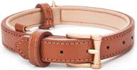 🐾 2-pack genuine leather dog collar by thankspaw - breathable and waterproof pet collar with soft neoprene padding, ideal for small, medium, and large dogs логотип