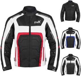 img 4 attached to Textile Motorcycle Jacket For Men Dualsport Enduro Motorbike Biker Riding Jacket Breathable CE ARMORED WATERPROOF (Red