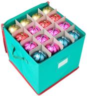 🎄 joiedomi christmas ornament storage box: organize and protect up to 64 ornaments with adjustable dividers (13” x 13” x 13.5”) логотип