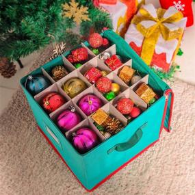 img 3 attached to 🎄 Joiedomi Christmas Ornament Storage Box: Organize and Protect Up to 64 Ornaments with Adjustable Dividers (13” x 13” x 13.5”)