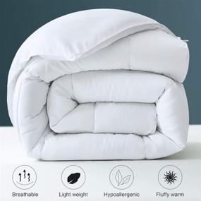 img 1 attached to 🛏️ BALICHUN Reversible Down Alternative Comforter California King White Duvet Insert - All Season Quality Winter Warm Soft Comforter with Corner Tabs (White, California King, 96"x104")