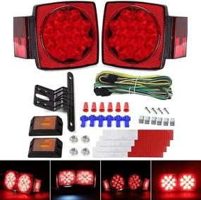 img 4 attached to 🚗 DOT Certified 12V Trailer Light Kit: Easy Assembly, Waterproof & Durable All-in-One Tail Light Set for Boat RV Car with Wire Harness – Under 80 Inch