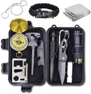 🏕️ 12 in 1 outdoor survival gear lifesaving tools kit, includes compass, fire starter, flashlights – ideal for camping, hiking, wilderness adventures, and disaster preparedness логотип