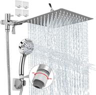 🚿 high pressure rain shower head combo with 11 inch adjustable extension arm, handheld shower head and 9 settings - anti-leak, height/angle adjustable - 8'' shower head, 6.5ft hose logo