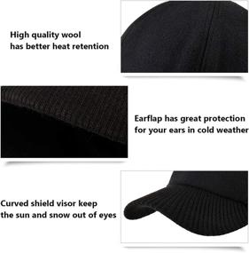 img 1 attached to 🧢 Warm & Stylish LCZTN Wool Winter Baseball Cap with Earflap for Men & Women - Perfect for Outdoor Activities and Skiing