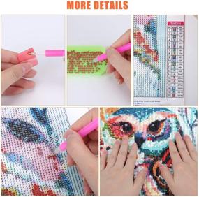 img 3 attached to 🦉 Ослепительный набор для вышивания бриллиантами "Dazzling Diamond Painting LED Light Pad Kit": A4 световой стол с насадками с совами для энтузиастов вышивки бриллиантами 5D.