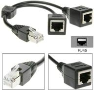 адаптер разветвления ethernet rj45 – 1 мужской разъем на 2 женских разъема для кабеля super cat5, cat5e, cat6, cat7 ethernet и адаптера гнезда lan ethernet логотип