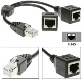 img 1 attached to Адаптер разветвления Ethernet RJ45 – 1 мужской разъем на 2 женских разъема для кабеля Super Cat5, Cat5e, Cat6, Cat7 Ethernet и адаптера гнезда LAN Ethernet