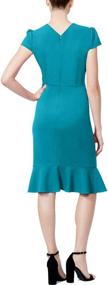 img 1 attached to Betsey Johnson Stretch Crepe Dress with Ruffled Hem for Women