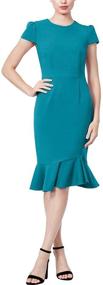 img 2 attached to Betsey Johnson Stretch Crepe Dress with Ruffled Hem for Women