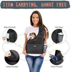 img 2 attached to 🐶 Lukovee Small Dog Sling Carrier - Hands-Free Pet Travel Bag with Mesh, Adjustable Strap, and Safety Belt - Supportive, Breathable, and Machine Washable - Suitable for Puppies Up to 6 lbs