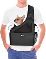 🐶 lukovee small dog sling carrier - hands-free pet travel bag with mesh, adjustable strap, and safety belt - supportive, breathable, and machine washable - suitable for puppies up to 6 lbs logo