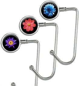 img 4 attached to Cheliz Purse Hook Set Of 3 - Hanger Table Hanger Holder Womens Bag Storage (Long3-Oneflower)