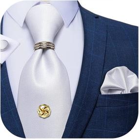 img 4 attached to DiBanGu Men's Necktie Set with Pocket Square and Cufflinks - Ideal Accessories for Ties, Cummerbunds & Pocket Squares