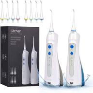 🚿 lächen water flosser set - cordless teeth cleaning device, 3 modes dental oral irrigator for home and travel, rechargeable and waterproof, includes 10 jet tips for braces care logo