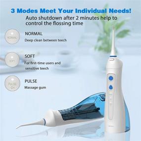 img 3 attached to 🚿 Lächen Water Flosser Set - Cordless Teeth Cleaning Device, 3 Modes Dental Oral Irrigator for Home and Travel, Rechargeable and Waterproof, Includes 10 Jet Tips for Braces Care