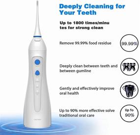 img 2 attached to 🚿 Lächen Water Flosser Set - Cordless Teeth Cleaning Device, 3 Modes Dental Oral Irrigator for Home and Travel, Rechargeable and Waterproof, Includes 10 Jet Tips for Braces Care