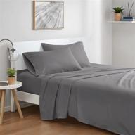 🛏️ stay cool and comfy with degrees of comfort coolmax cooling sheets - queen size set for hot sleepers - breathable soft fabric with deep pocket - grey-4pc logo