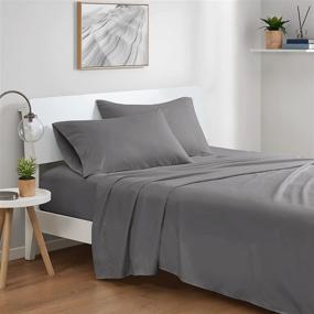 img 4 attached to 🛏️ Stay Cool and Comfy with DEGREES OF COMFORT Coolmax Cooling Sheets - Queen Size Set for Hot Sleepers - Breathable Soft Fabric with Deep Pocket - Grey-4PC