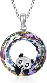 img 4 attached to 🐼 Silver Panda Pendant Necklace with Crystal: Perfect Birthday Gifts for Women and Daughters