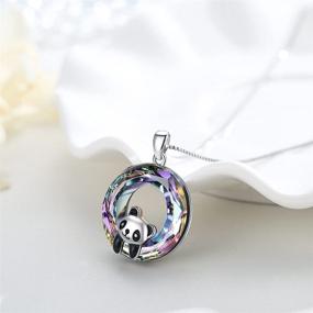 img 3 attached to 🐼 Silver Panda Pendant Necklace with Crystal: Perfect Birthday Gifts for Women and Daughters