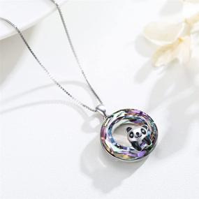 img 2 attached to 🐼 Silver Panda Pendant Necklace with Crystal: Perfect Birthday Gifts for Women and Daughters