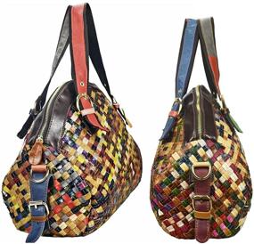 img 2 attached to 👜 Woven Bohemian Patchwork Women's Handbags & Wallets - Sibalasi Multicolor Colorful Collection