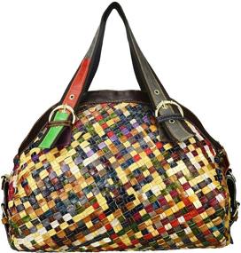 img 4 attached to 👜 Woven Bohemian Patchwork Women's Handbags & Wallets - Sibalasi Multicolor Colorful Collection