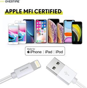 img 3 attached to 🔌 Набор зарядных устройств для iPhone с сертификатом Apple MFi - 2 шт. кабели Lightning с двойным USB настенным адаптером, 2.4 АМП - Совместим с iPhone 11 Pro Max XS XR X 8 7 6S 6 Plus SE iPad (розовое золото/белый, 4 фута)