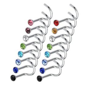 img 4 attached to 💎 Rbenxia 20G 316L Nose Studs Rings 2.2MM Rhinestone Stainless Steel Nose Body Piercing Rings 20 Pcs Random Color Unisex Optimal SEO