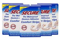 comfortable secure denture adhesive strips - 15 strips per pack (5 packs) logo