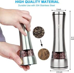 img 3 attached to 🌶️ LUMI LUNA Refillable Spice Mill - Adjustable Coarseness, Ceramic Blades, Stainless Steel Salt and Pepper Grinder with Pepper Salt Grinders