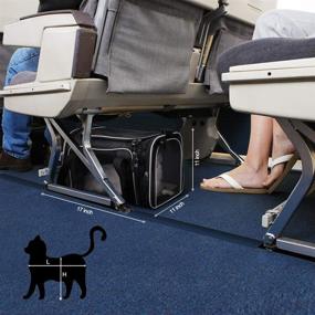 img 2 attached to 🐱 Комфортабельный кошачий переноска Comsmart: сумка для перевозки воздушным транспортом маленьких и средних питомцев, складная и легкая - черная.