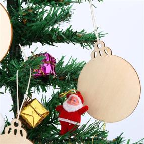 img 2 attached to 🎄 BBTO 20 Pieces Wooden Round Bauble Blank Hanging Wood Pieces: Perfect Ornaments for Holiday Decoration and DIY Craft Making