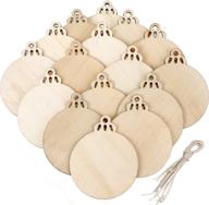 🎄 bbto 20 pieces wooden round bauble blank hanging wood pieces: perfect ornaments for holiday decoration and diy craft making logo