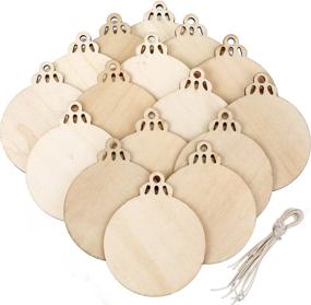 img 4 attached to 🎄 BBTO 20 Pieces Wooden Round Bauble Blank Hanging Wood Pieces: Perfect Ornaments for Holiday Decoration and DIY Craft Making