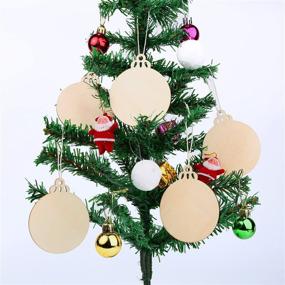 img 3 attached to 🎄 BBTO 20 Pieces Wooden Round Bauble Blank Hanging Wood Pieces: Perfect Ornaments for Holiday Decoration and DIY Craft Making