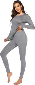 img 1 attached to Ekouaer Womens Thermal Underwear Stretch Sports & Fitness for Running