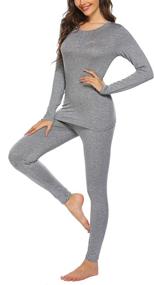 img 4 attached to Ekouaer Womens Thermal Underwear Stretch Sports & Fitness for Running