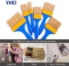 img 1 attached to 🎨 Набор кистей для мебели VNKI Chalk & Wax - 6 штук для росписи и отделки (1,1.5,2,2.5,3,4 дюйма)