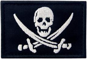 img 4 attached to 🏴 Pirate Flag Patch - Military Morale Hook & Loop Fastener - White & Black