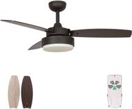 🌀 hyatech 42 inch modern ceiling fan with dimmable light kit, remote control, reversible blades | etl listed for living room, bedroom, basement, kitchen | oil-rubbed bronze finish логотип