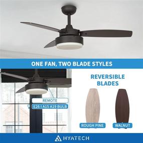 img 3 attached to 🌀 HYATECH 42 Inch Modern Ceiling Fan with Dimmable Light Kit, Remote Control, Reversible Blades | ETL Listed for Living Room, Bedroom, Basement, Kitchen | Oil-rubbed Bronze Finish