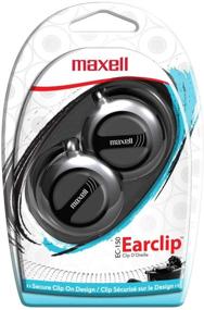 img 1 attached to 🎧 Maxell EC-150: Wired Lightweight Soft Touch Rubber Cord Stereo Line Ear Clips with 30mm Drivers - Black (190561)