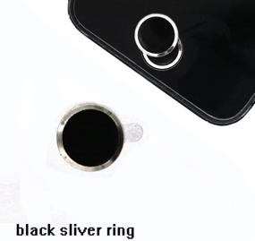 img 1 attached to Наклейка кнопки домой BLLQ Ultra Slim с поддержкой отпечатков пальцев Touch ID Metal - совместима с Apple iPhone, iPod Touch, iPad - черная-серебряная BS.