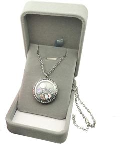 img 1 attached to 30mm Round Floating Locket with 50 Unique Floating Charms and a 24-inch Stainless Steel Chain - Ideal Birthday and Christmas Gift from Dotiow