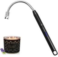 candle lighter with usb rechargeability, led battery display, and safety switch - perfect for candle, cooking, bbqs, and fireworks logo