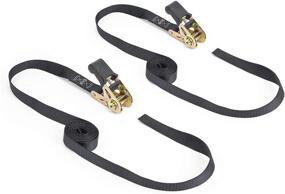 img 3 attached to 🔗 Powertye Manufacturing 1-inch x 7-foot Easy-Grip Light Duty Endless Ratchet Straps (No Hooks), Black, Pack of 2